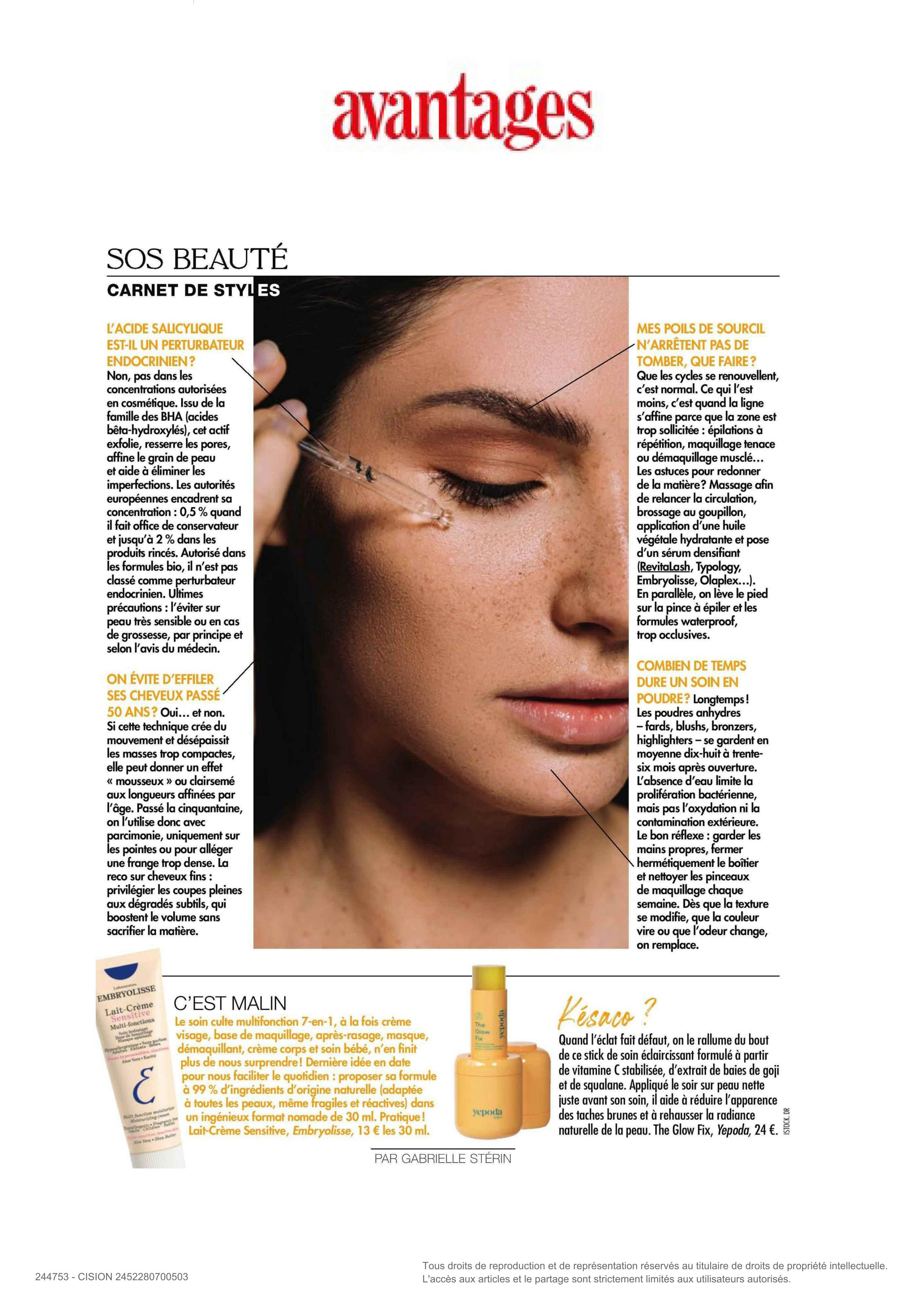 RevitaBrow® Advanced paru dans Avantages - Mars 2026 